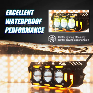 Royal Piston LED Fog Light For Bike | 120W Devil Eye Powerful Flood Lamp | With Full Harness Kit & Waterproof | Fog Lamp for Bike/Car/Jeep (Wider Throw)