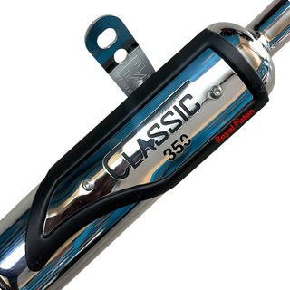 Royal Piston HK Reborn Chrome Exhaust for Royal Enfield Classic 350 – Premium Free-Flow Silencer | Deep Thumping Sound | Heat-Resistant Finish | Bolt-On Fit - Royal Piston