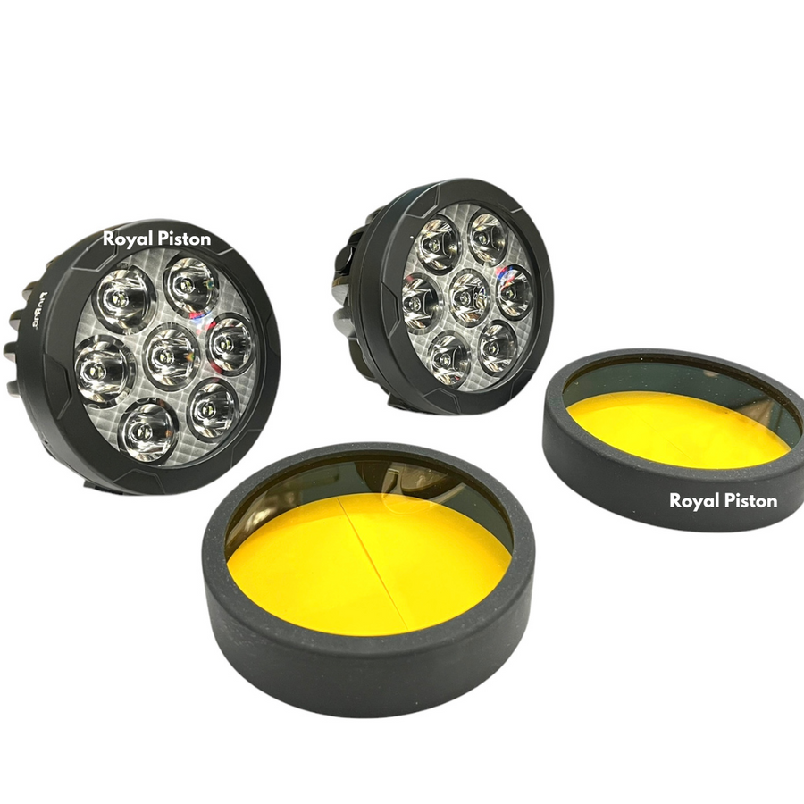 Royal Piston New 7 LED Powerful LED Fog Light | High Wattage DC Auxiliary Fog Lights | with Harness Kit Yellow White Light