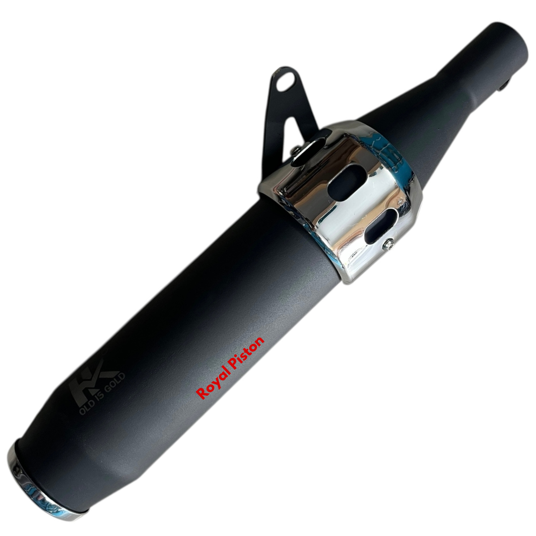 Royal Piston Hunter 350 Free-Flow Exhaust with Glasswool – Bass Sound | Performance Boost | Rust-Resistant