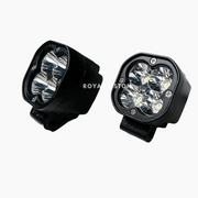 Roya Piston HJG Dual Beam LED Fog Light with White, Yellow Wide Light Throw | Adjust Your Light | With Brightness Control Wiring Harness