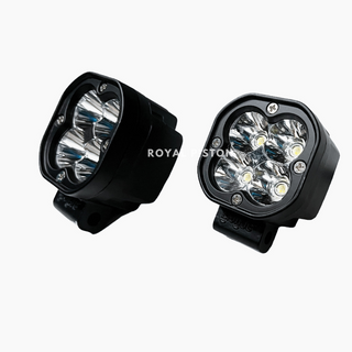 Roya Piston HJG Dual Beam LED Fog Light with White, Yellow Wide Light Throw | Adjust Your Light | With Brightness Control Wiring Harness