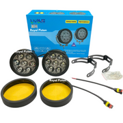 Royal Piston New 7 LED Powerful LED Fog Light | High Wattage DC Auxiliary Fog Lights | with Harness Kit Yellow White Light