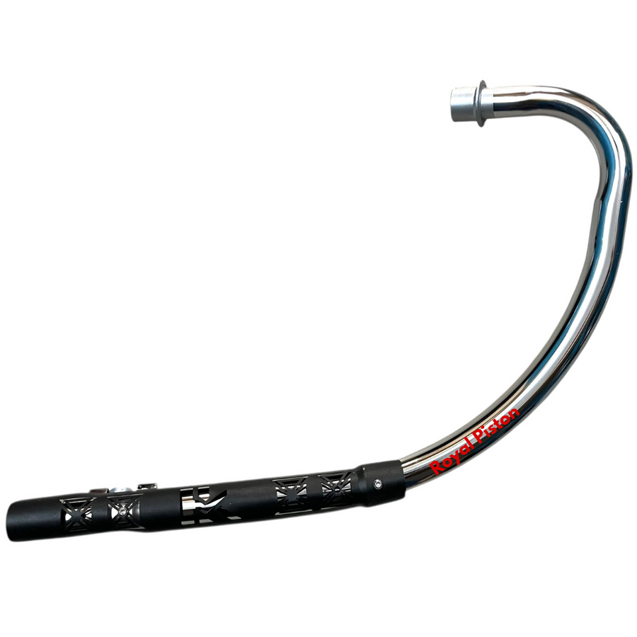 Royal Piston Dual-Sensor Free‑Flow Bent Exhaust Pipe Compatible with 2025 Royal Enfield 350  – High‑Flow Performance Upgrade