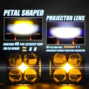 Royal Piston LED Fog Light For Bike | 120W Devil Eye Powerful Flood Lamp | August 2024 Edition with Full Harness Kit & Switch | Fog Lamp for Bike/Car/Jeep (Wider Throw) (4x4 Lens)