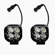 Roya Piston HJG Dual Beam LED Fog Light with White, Yellow Wide Light Throw | Adjust Your Light | With Brightness Control Wiring Harness