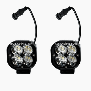 Roya Piston HJG Dual Beam LED Fog Light with White, Yellow Wide Light Throw | Adjust Your Light | With Brightness Control Wiring Harness