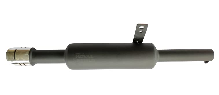 Royal Piston Original Indori Silencer: Compatible with Bullet BS3, BS4, BS6, Electra, Standard. Matte Black Reverse Cone, Original Sound! - Royal Piston