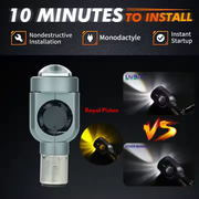 Royal Piston LIUHJG Super Bright LED Motorcycle Headlight – AC/DC 12V-36V, 30W-50W, 30000LM-5000LM, Waterproof, Dual Color Beam (White + Yellow), Fan Cooled