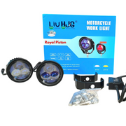 Royal Piston LIUHJG Dual LED Fog Light Set – High-Power Waterproof IP68 Projector Lamp for Bikes & Cars (Pair)