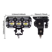 Royal Piston LED Fog Light For Bike | 120W Devil Eye Powerful Flood Lamp | With Full Harness Kit & Waterproof | Fog Lamp for Bike/Car/Jeep (Wider Throw)