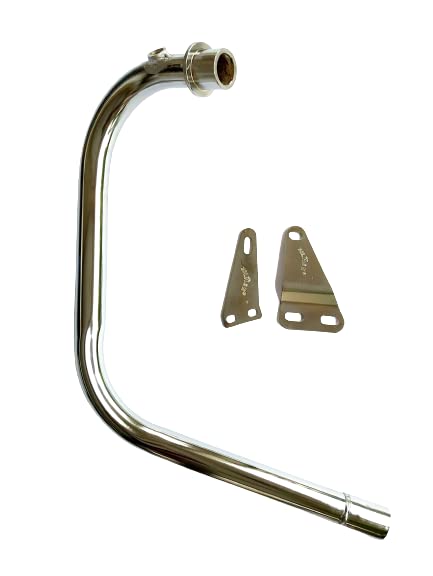 Royal Piston Bend Pipe: Free Flow Inbuilt Catalytic Converter, Stainless Steel Heavy Built. Compatible With Royal Enfield Meteor 350 & Classic Reborn