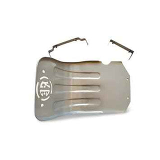 Protect Your Ride: Royal Piston Sump Guard in Silver, Engineered for Meteor and Reborn Models, Ensuring Engine Safety and Style