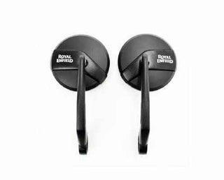 Royal Piston GT Black Side Mirrors High Definition Round Clear View 360: Wide-Angle Side Mirror Compatible With Royal Enfield Super Meteor 650cc