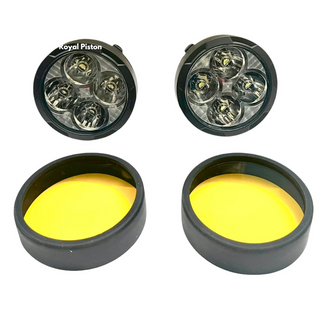 Royal Piston New 4 LED Powerful LED Fog Light | High Wattage DC Auxiliary Fog Lights | with Harness Kit Yellow White Light - Royal Piston