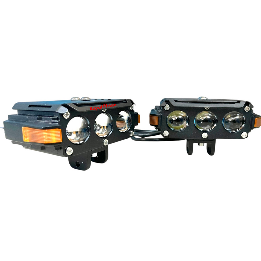 Royal Piston LIUHJG Triple LED Fog Light Set – Ultra Bright, Waterproof IP68, Universal Fit for Bikes & Cars