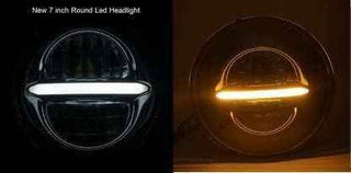 Royal Piston HJG Minus Without Ring Headlight 110W: Latest 2023 CREE/Osram LED, High/Low Beam, DRL, Cool Amber Light. For Royal Enfield/Jeep/Thar (1pc)