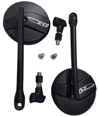 Royal Piston Touring Black Side Mirrors High Definition Antiglare Mirrors Compatible With Royal Enfield Super Meteor 650
