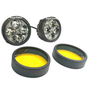 Royal Piston New 4 LED Powerful LED Fog Light | High Wattage DC Auxiliary Fog Lights | with Harness Kit Yellow White Light