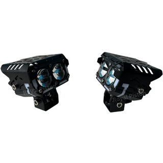 Royal Piston LED Fog Light For Bike | 120W Devil Eye Powerful Flood Lamp | August 2024 Edition with Full Harness Kit & Switch | Fog Lamp for Bike/Car/Jeep (Wider Throw) (2 Lens)