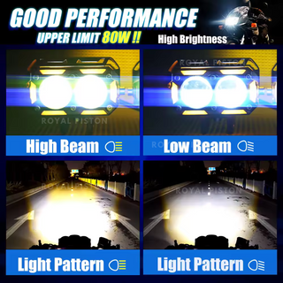 Royal Piston LED Fog Light For Bike | 120W Devil Eye Powerful Flood Lamp | August 2024 Edition with Full Harness Kit & Switch | Fog Lamp for Bike/Car/Jeep (Wider Throw) (2 Lens)