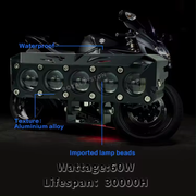 Royalpiston HJG 5 Lens Devil Fog Light with Spot Laser Beam High Low Beam in 3 Colour Yellow/White/Red Light For Bike/Car/Thar/Jeep Original New Model