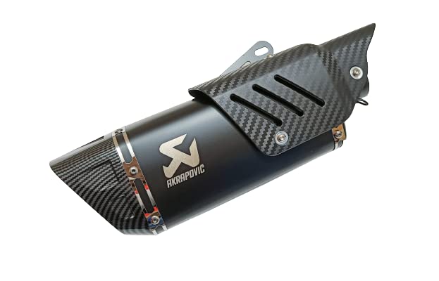 Royal Piston Universal Akrapovic Silencer - The Ultimate Weapon of Sound and Style for Every Sport Bike Enthusiast (Black)