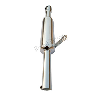 Royal Piston Original Indori Silencer: Compatible with Bullet BS3, BS4, BS6, Electra, Standard. Original Sound (Chrome Plan Reverse Cone)! - Royal Piston