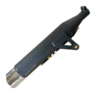 Royal Piston Enhanced Original Indoori Silencer: Glass wool Black Edition with Authentic Sound, Compatible with Royal Enfield Meteor 350 and Classic Reborn - Royal Piston