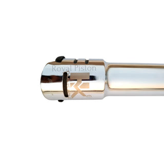 Royal Piston Original Indori Silencer: Compatible with Bullet BS3, BS4, BS6, Electra, Standard. Original Sound (Chrome Plan Reverse Cone)! - Royal Piston