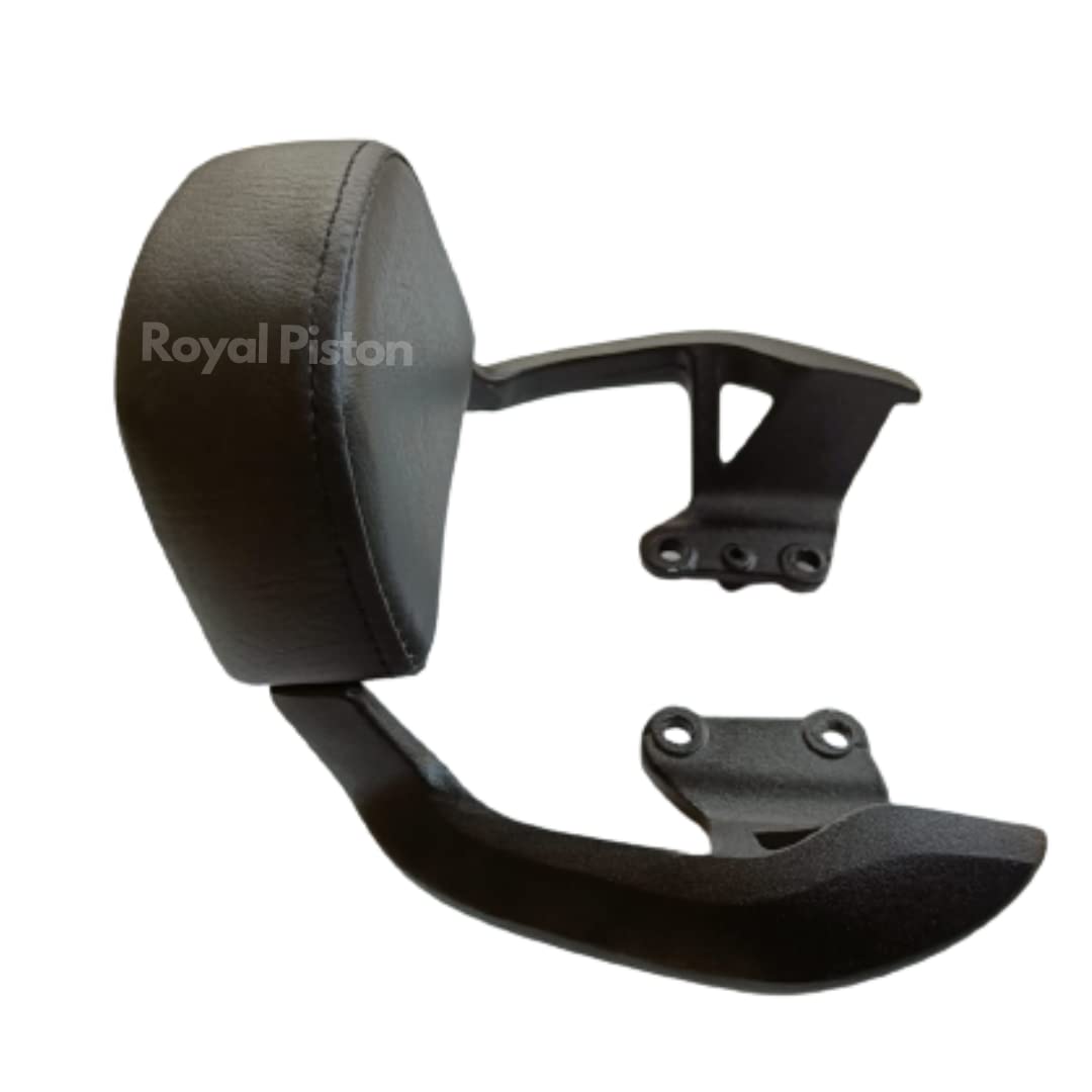 Royal Piston Premium Leather Backrest for Bike Compatible with Royal Enfield Hunter 350 (Black)