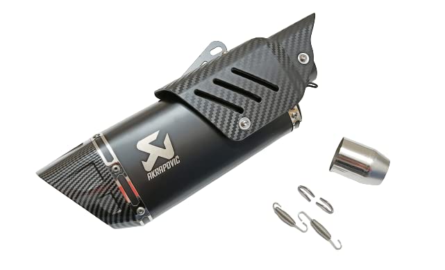 Royal Piston Universal Akrapovic Silencer - The Ultimate Weapon of Sound and Style for Every Sport Bike Enthusiast (Black)