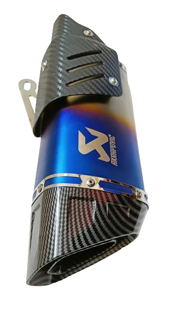 Royal Piston Universal Akrapovic Silencer - The Ultimate Weapon of Sound and Style for Every Sport Bike Enthusiast (Blue)