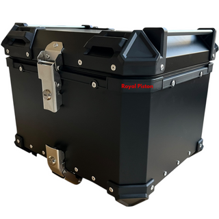 Royal Piston Premium Motorcycle Top Box – 45L Aluminum Alloy Storage with Padded Interior | Lockable | Weatherproof | Universal Fit for Touring Bikes