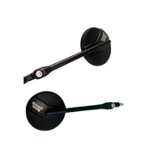 Royal Piston Touring Black Side Mirrors High Definition Round Clear View 360: Wide-Angle Side Mirror Compatible With Royal Enfield All Models
