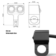 Royal Piston Multifunctional Bike Switch: 12V DC Handlebar ON-OFF-ON Headlight/Fog Light/Brake Light. Durable, Flexible, Fits All Motorcycles!