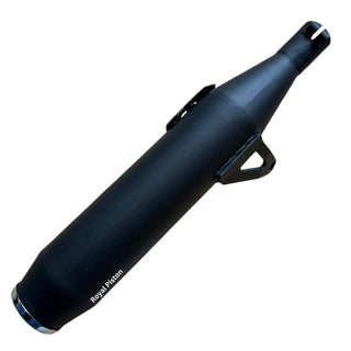 Royal Piston Intense Original Indoori Silencer: Glasswool Black Edition with Authentic Sound, Compatible with Royal Enfield Hunter 350 - Royal Piston