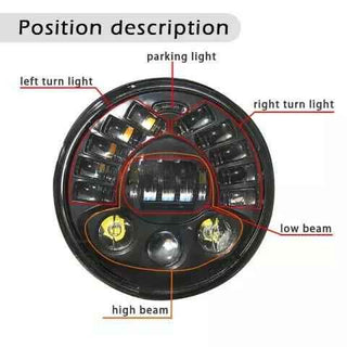 Royalpiston Daymaker Headlight 5.75 inch HJG Eagle Eye For Bajaj Avenger/RX-100/RX-135/Harley Davidson - Royal Piston