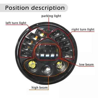 Royal Piston Smart LED 7inch Headlight 75-110W-12V | Latest 2023 CREE/Osram LED | (Original HJG Eagle Eye LED Headlight) - Royal Piston