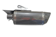 Royal Piston Universal Akrapovic Silencer - The Ultimate Weapon of Sound and Style for Every Sport Bike Enthusiast (Silver + Black)