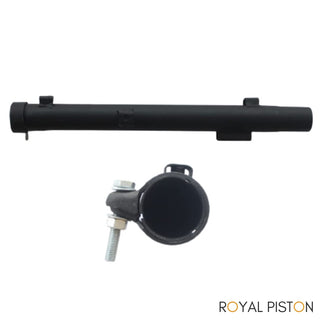 Royal Piston Universal Bend Pipe Catalytic: Compatible With Royal Enfield Classic Reborn 350 BS6. Free Flow Silencer for Sound & Performance! - Royal Piston
