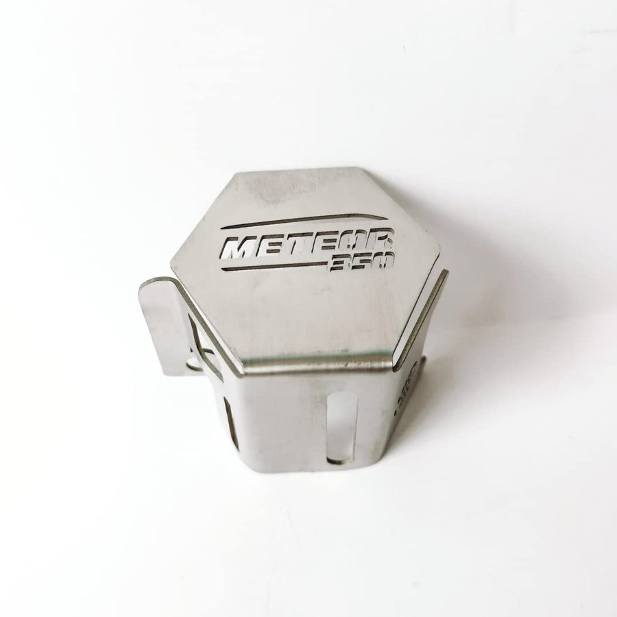 Royal Piston Heavy Duty Chrome RE Meteor 350 Accessories Strong & Durable- (Meteor 350 Rear Oil Container Guard-Chrome) - Royal Piston