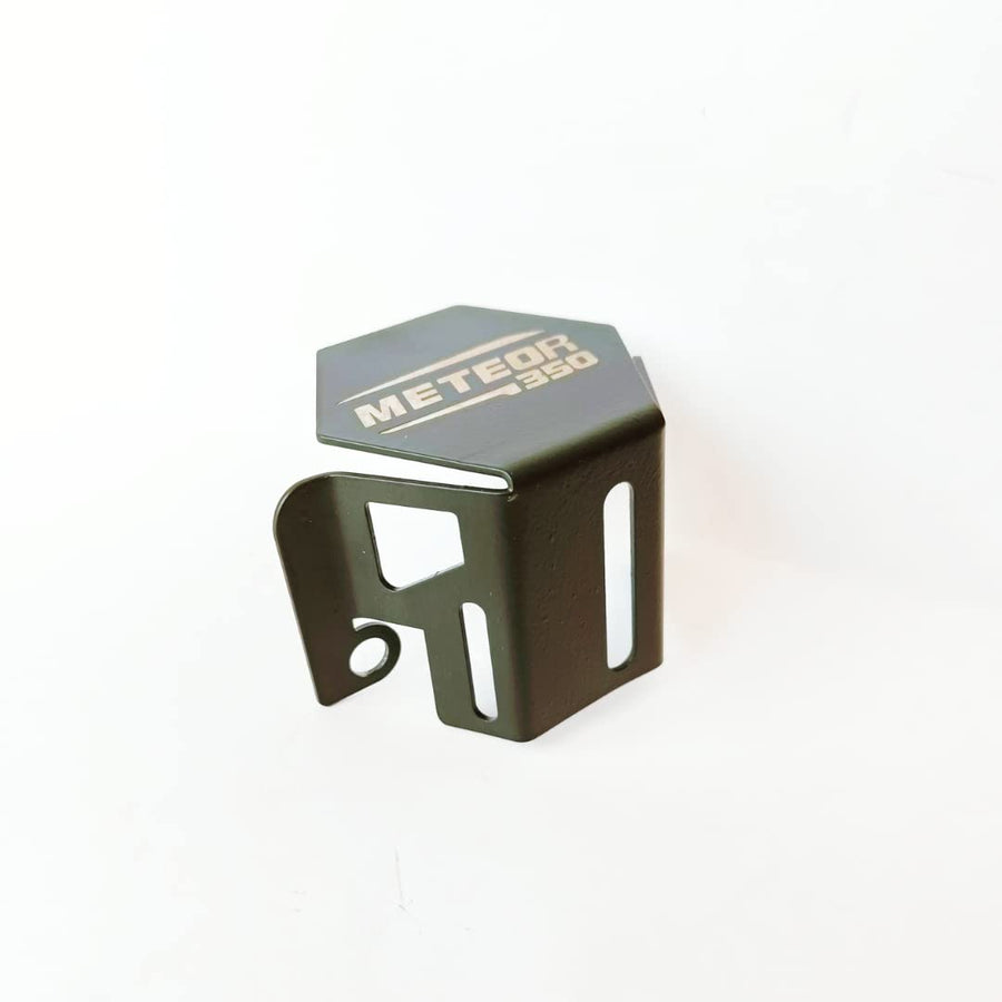 Royal Piston Heavy Duty Chrome RE Meteor 350 Accessories Strong & Durable- (Meteor 350 Rear Oil Container Guard-Black) - Royal Piston