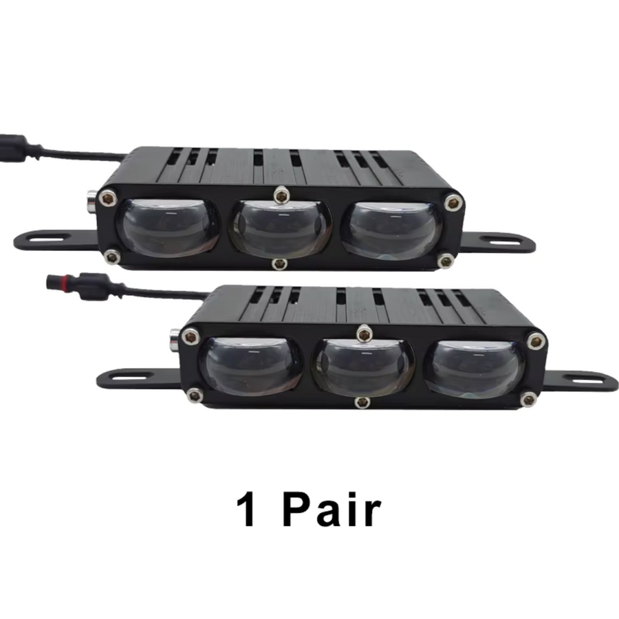 Royal Piston 3 Eye High Power LED Fog Light With Fan | Spotlights LED Auxiliary Lights For Off-road Vehicle SUV Truck