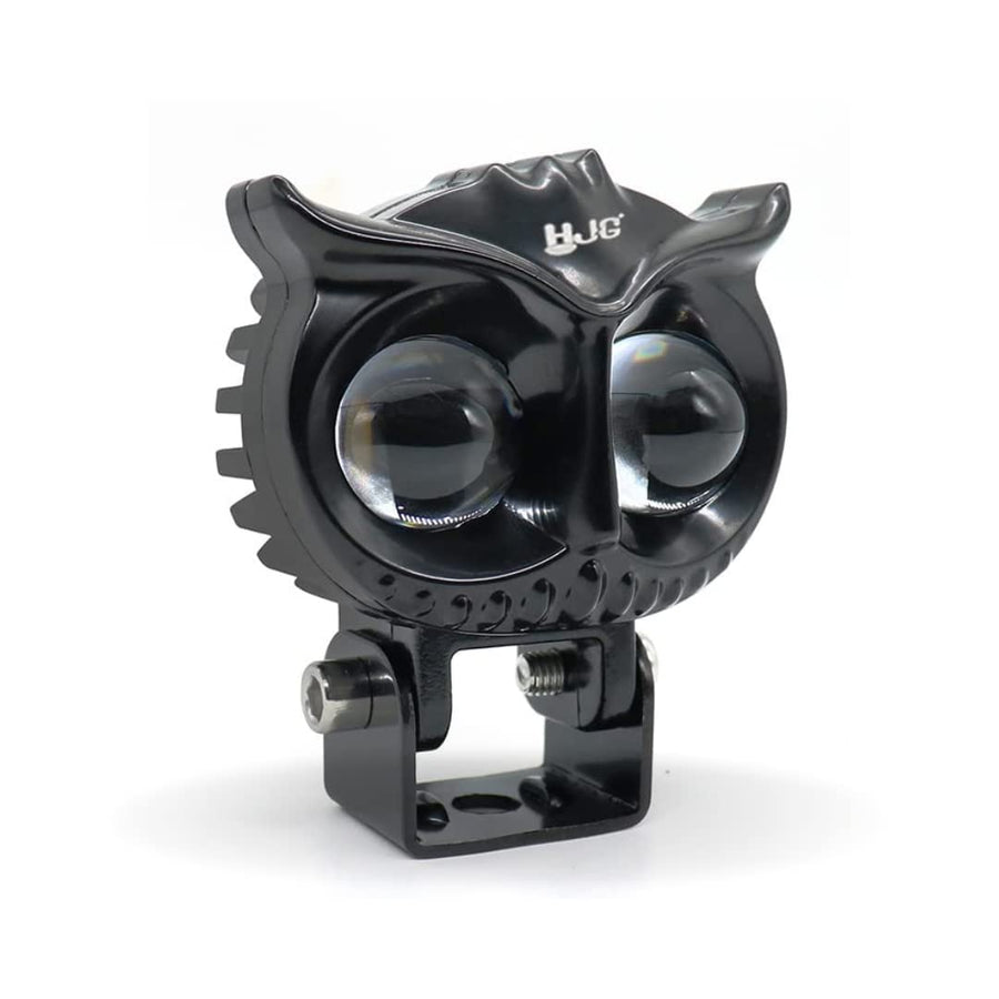 Royal Piston LED Fog Light: HJG Owl Fog Lights 12V, 40W, Dual Tone, 2-in-1 Light with Flood Light, Yellow & White. For Bike, Car, Thar, Jeep (1pc) - Royal Piston