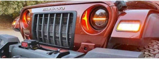 Royal Piston Daymaker Minus 7" LED Headlight | 110W CREE/Osram | High/Low + DRL Beam LED Headlight, 6 Months Warranty Compatible With Royal Enfield, Thar, Gypsy (Original)