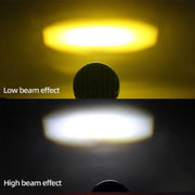 Royal Piston™ HJG Skull Flashing Fog Light 3 in 1 Spot Light with Flood Light Original Laser Fog Light in Yellow + Red + White For Bike/Car/Thar/Jeep (pack of 2)