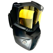 Royal Piston Motorcycle Full Face Mask Goggles Mask Motorcycle Splash & Wind Shield Outdoor Eye Protection Glasses | Eyewear Detachable Face Mask Anti Scratch (Yellow)