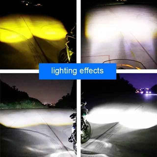 Royal Piston 120W LED Fog Light (White + Yellow)  Laser Spotlight, Universal Fit for Motorcycles, Cars, SUVs & Jeeps (Pack of 2) + 6 Month Warranty