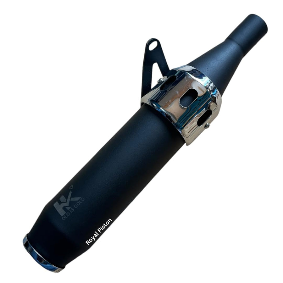 Royal Piston Intense Original Indoori Silencer: Glasswool Black Edition with Authentic Sound, Compatible with Royal Enfield Hunter 350 - Royal Piston